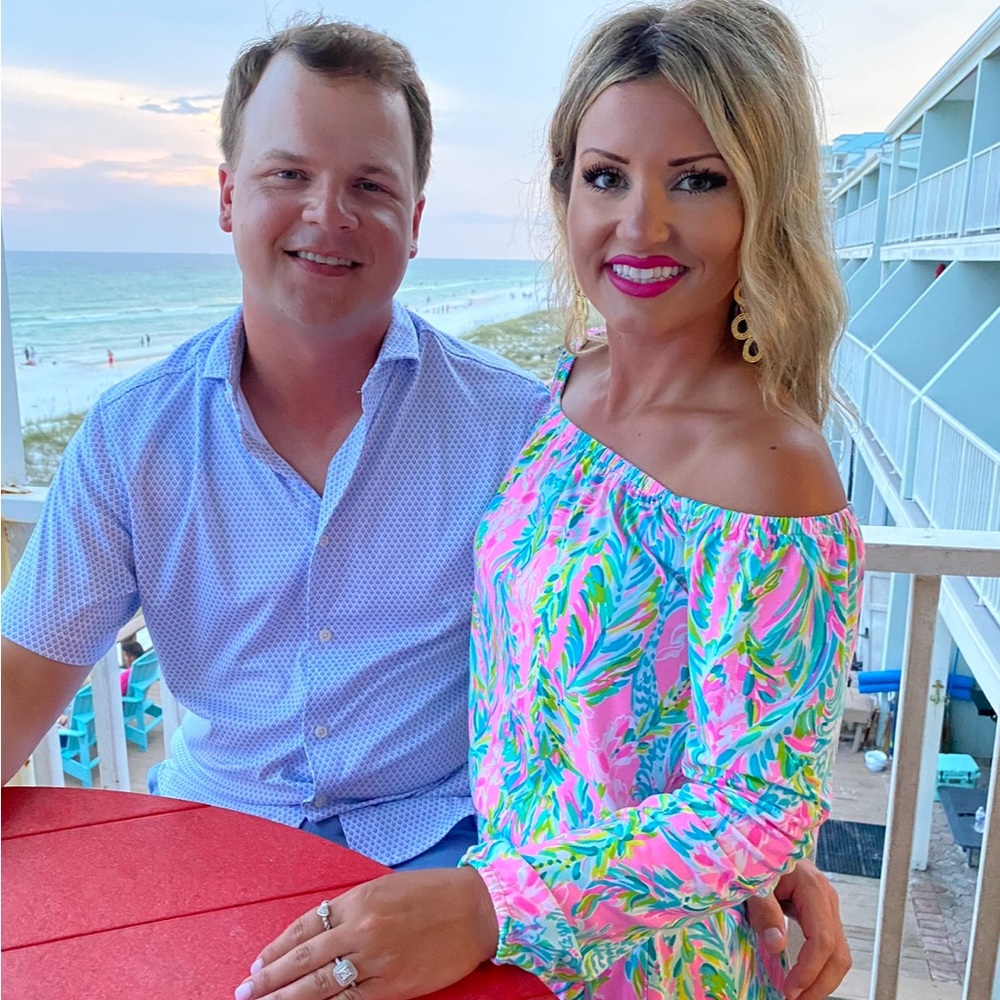 Lilly Pulitzer Lana Romper with Skort under Colorful Off-Shoulder Dress